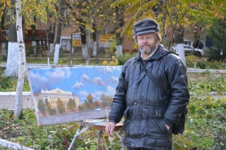 Выставка курских художников, лауреатов премии им. А. А. Дейнеки Владимира Соколинского, Николая Меньшикова, Михаила Золотых.